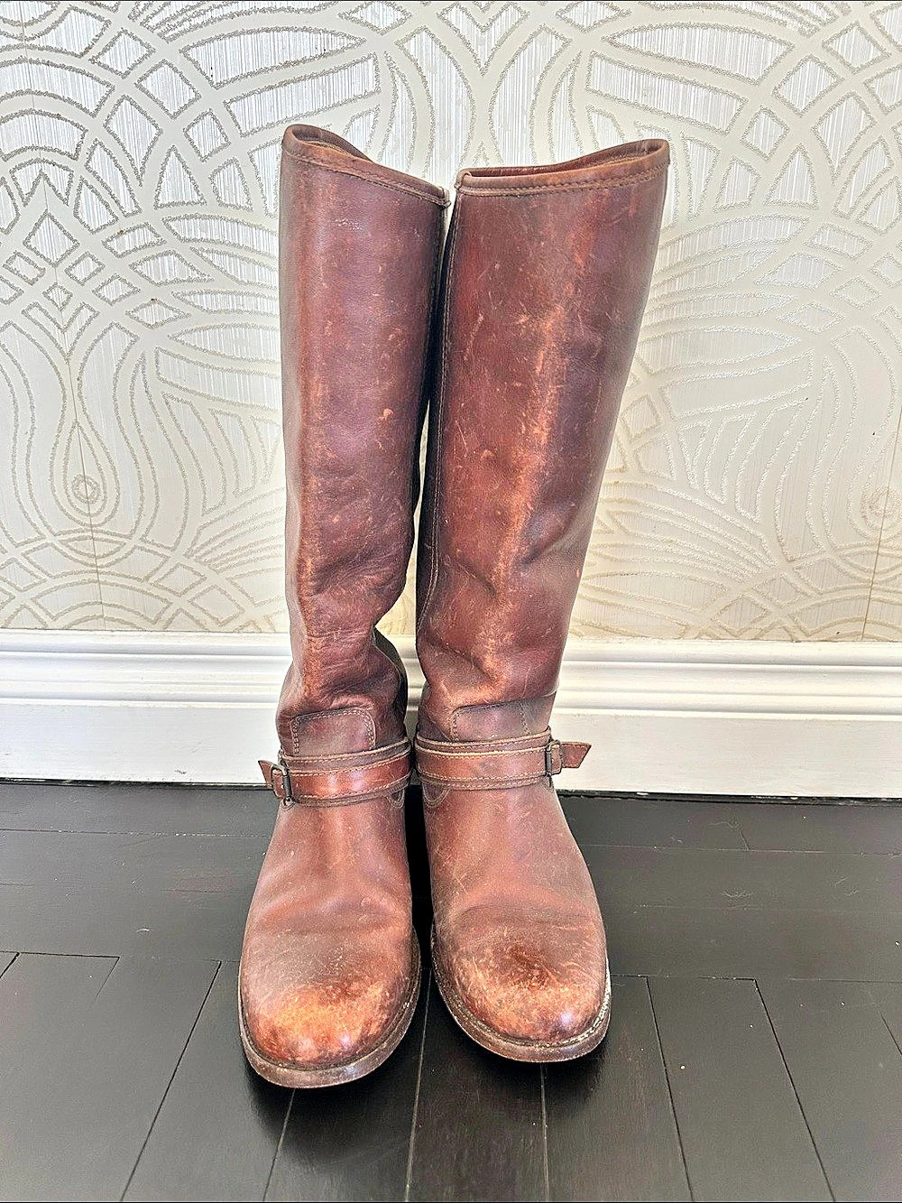 Frye Harness 12R Iconic Women's Brown Tall Leather Boots